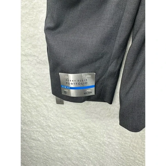Perry Ellis Mens Slim-Fit Comfort Stretch Suit Jacket 42S - Picture 3 of 8